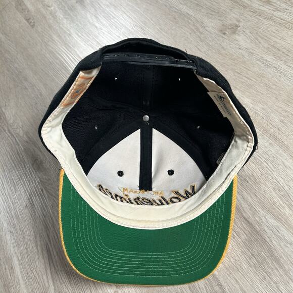 Vintage Sports Specialties Michigan Wolverines‎ Script Snapback Hat Black Wool - Picture 3 of 11